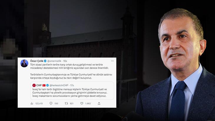 İsveç’teki propogandaya tepki gösteren CHP’ye AK Parti’den yanıt: Bu tavrı değerli buluyoruz