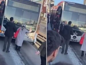 Yolcu almayan metrobüse sonlandı: Perona inip yol kesti