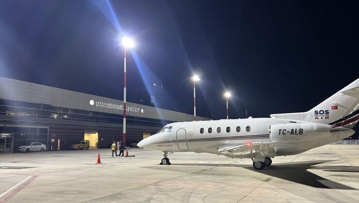 Çanakkale’de rahatsızlanan bebek, ambulans uçakla Ankara’ya sevk edildi