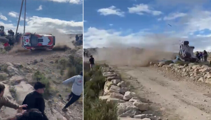 Ralli aracı seyircinin ortasına daldı. 1 meyyit, 3 yaralı