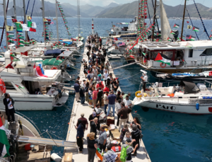 Global Sumud Filosu üçüncü kere Gazze yolunda. Marmaris’ten denize açıldı