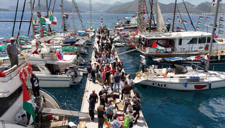 Global Sumud Filosu üçüncü kere Gazze yolunda. Marmaris’ten denize açıldı